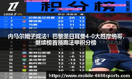 内马尔帽子戏法！巴黎圣日耳曼4-0大胜摩纳哥，继续榜首领跑法甲积分榜